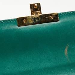 Pre Owned Gucci Green Guccissima Leather Medium Padlock Shoulder Bag
