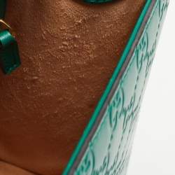 Pre Owned Gucci Green Guccissima Leather Medium Padlock Shoulder Bag