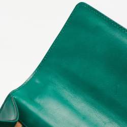 Pre Owned Gucci Green Guccissima Leather Medium Padlock Shoulder Bag