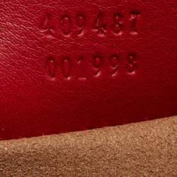 Pre Owned Gucci Red Sequin & Beaded Embellished Leather Small Padlock Shoulder Bag