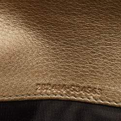 Gucci Metallic Beige Leather Soho Flap Continental Wallet