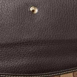Gucci Beige/Brown GG Crystal Canvas and Leather Flap Continental Wallet