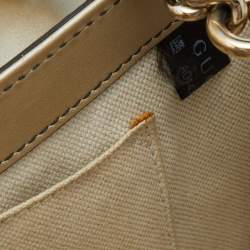 Gucci Metallic Beige Guccissima Leather Medium Emily Shoulder Bag