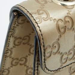 Gucci Metallic Beige Guccissima Leather Medium Emily Shoulder Bag