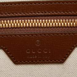 Pre Owned Gucci Beige/Brown Carnation Print GG Supreme Canvas and Leather Carry On Duffel Bag