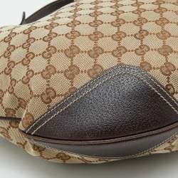 Pre Owned Gucci Beige/Brown GG Canvas and Leather Princy Hobo
