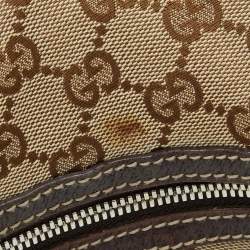 Pre Owned Gucci Beige/Brown GG Canvas and Leather Princy Hobo