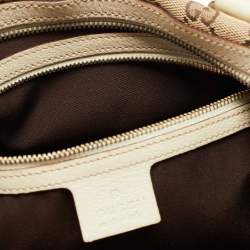 Pre Owned Gucci White/Beige GG Canvas Small Charmy Boston Bag