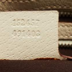 Pre Owned Gucci White/Beige GG Canvas Small Charmy Boston Bag
