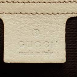 Pre Owned Gucci White/Beige GG Canvas Small Charmy Boston Bag