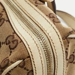 Pre Owned Gucci White/Beige GG Canvas Small Charmy Boston Bag