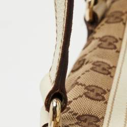 Pre Owned Gucci White/Beige GG Canvas Small Charmy Boston Bag