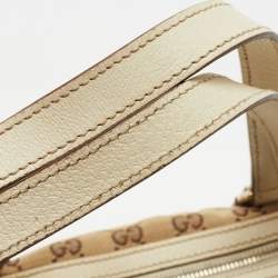 Pre Owned Gucci White/Beige GG Canvas Small Charmy Boston Bag