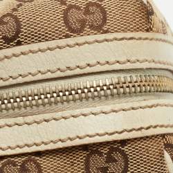 Pre Owned Gucci White/Beige GG Canvas Small Charmy Boston Bag