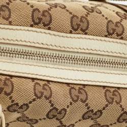 Pre Owned Gucci White/Beige GG Canvas Small Charmy Boston Bag