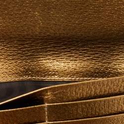 Gucci Gold/Beige GG Canvas and Leather Princy Continental Wallet