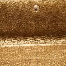 Gucci Gold/Beige GG Canvas and Leather Princy Continental Wallet