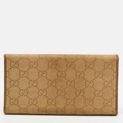 Gucci Gold/Beige GG Canvas and Leather Princy Continental Wallet
