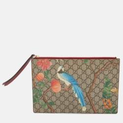 Pre Owned Gucci Multicolor GG Supreme Canvas Tian Zip Pouch