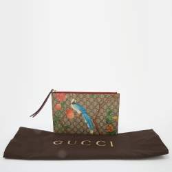 Pre Owned Gucci Multicolor GG Supreme Canvas Tian Zip Pouch
