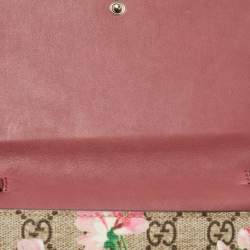 Gucci Multicolor Blooms Print GG Supreme Canvas and Leather Wallet on Chain