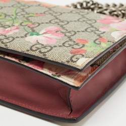 Gucci Multicolor Blooms Print GG Supreme Canvas and Leather Wallet on Chain