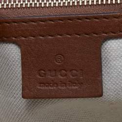 Pre Owned Gucci Beige/Brown GG Canvas and Leather Bella tote