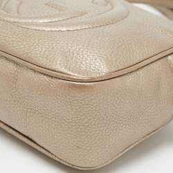 Pre Owned Gucci Metallic Leather Small Soho Disco Crossbody Bag