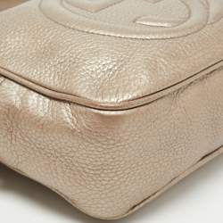 Pre Owned Gucci Metallic Leather Small Soho Disco Crossbody Bag