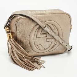Pre Owned Gucci Metallic Leather Small Soho Disco Crossbody Bag
