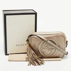 Pre Owned Gucci Metallic Leather Small Soho Disco Crossbody Bag