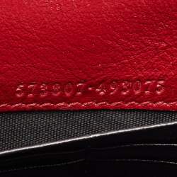 Gucci Black/Red Diagonal Quilt Leather GG Marmont Torchon Wallet on Chain
