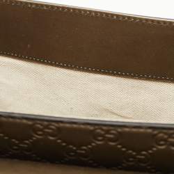 Pre Owned Gucci Gun Metal Guccissima Patent Leather Large Emily Chain Shoulder Bag