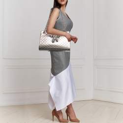 Pre Owned Gucci Gun Metal Guccissima Patent Leather Large Emily Chain Shoulder Bag