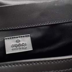 Pre Owned Gucci Dark Grey/Black GG Supreme Canvas and Leather Diaper Bag