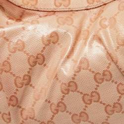 Pre Owned Gucci Pink GG Crystal Canvas Horsebit Charm Hobo