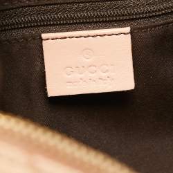 Pre Owned Gucci Pink GG Crystal Canvas Horsebit Charm Hobo
