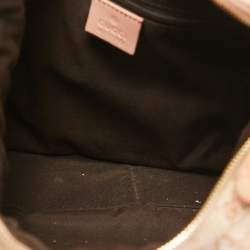 Pre Owned Gucci Pink GG Crystal Canvas Horsebit Charm Hobo
