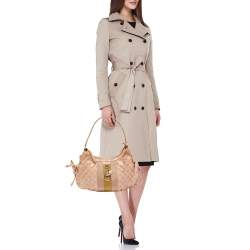 Pre Owned Gucci Pink GG Crystal Canvas Horsebit Charm Hobo