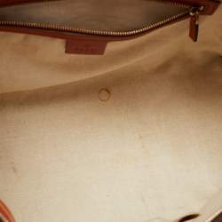 Pre Owned Gucci Brown/Beige GG Canvas Medium Web Top Handle Bag