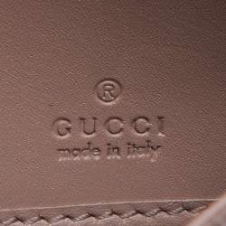 Gucci Pink Guccissima Leather Mayfair Bow Continental Flap Wallet