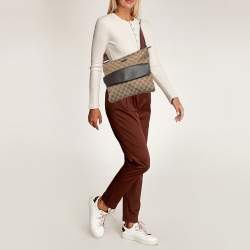 Gucci Beige/Brown GG Canvas and Leather Web Pocket Messengers Bag