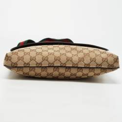 Gucci Beige/Brown GG Canvas and Leather Web Pocket Messengers Bag