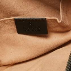 Pre Owned Gucci Black Matelassé Leather GG Marmont Belt Bag