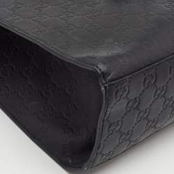 Pre Owned Gucci Black Guccissima Leather Large Emily Chain Shoulder Bag