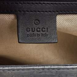 Pre Owned Gucci Black Guccissima Leather Large Emily Chain Shoulder Bag