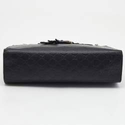 Pre Owned Gucci Black Guccissima Leather Large Emily Chain Shoulder Bag