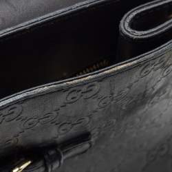 Pre Owned Gucci Black Guccissima Leather Large Emily Chain Shoulder Bag