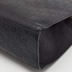 Pre Owned Gucci Black Guccissima Leather Large Emily Chain Shoulder Bag