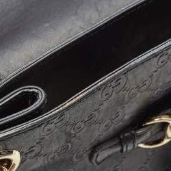 Pre Owned Gucci Black Guccissima Leather Large Emily Chain Shoulder Bag